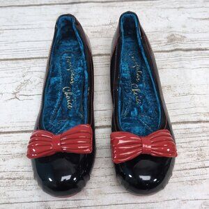 Irregular Choice Black Red Hopscotch Heaven Ballerina Flat Shoes Size 7.5